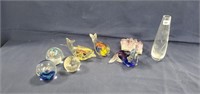 Assortment of Glass Figurines- Balls, Marine