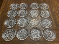 16 Pressed Glass Saucers