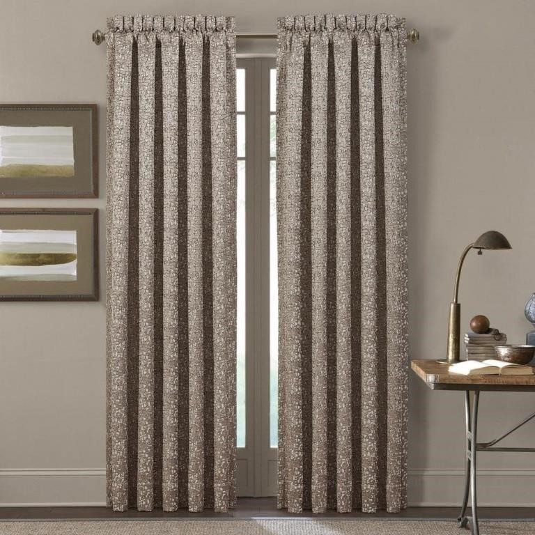 Calgary Taupe Polyester 84 Window Panel Pair