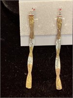 Silver and gold tone Dangle Pierced Earrings.