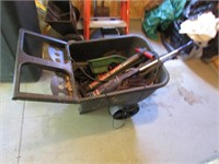 yard cart,sweeper,tire pump & net