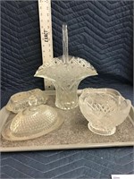 Crystal Glassware Tray Lot