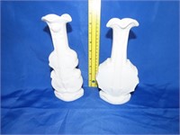 Milk Glass Instrument Vases