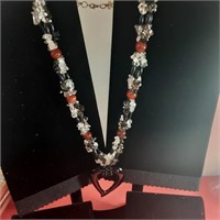 Crystal and stone necklace