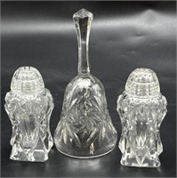 Cut Glass Salt and Pepper Shakers with Pressed and