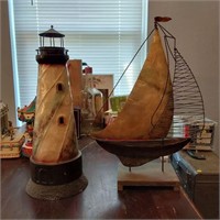 Lighthouse & sail boat decor