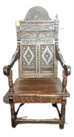 Moorish Carved Back Arm Chair