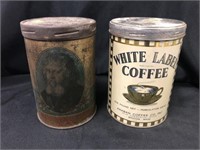White Label & Old Master Coffee Tins