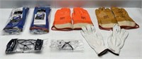 Lot of 7 Safety Gloves/Safety Glasses - NEW
