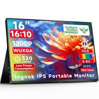 Ingnok Portable Monitor, 16 inch Laptop Screen