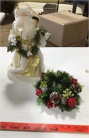 St Nick and vintage wreath to go around a candle