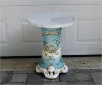 Victorian Alba China Pedestal & Marble Table Top