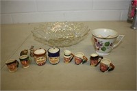 Toby Style Miniature Mugs & Moustache Cup & More