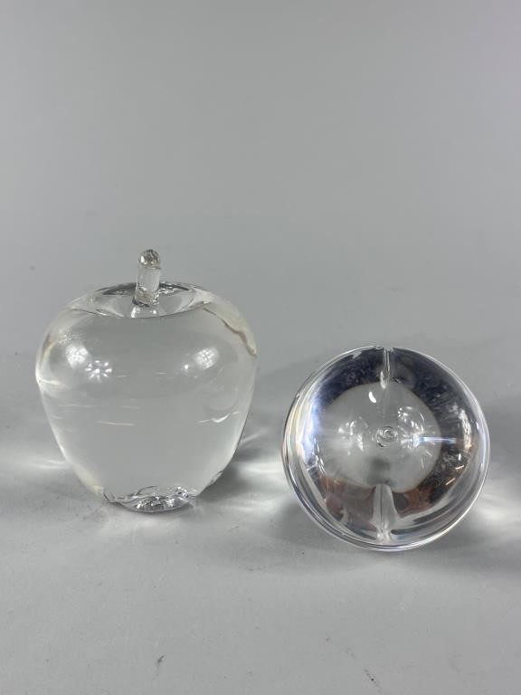 Steuben Apple and Peach Crystal Sculpture