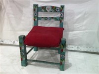 CHILD'S HAND PAINTED WOODEN CHAIR