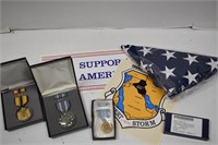 New 3x5 Flag, Military Medals, Desert Storm Decal