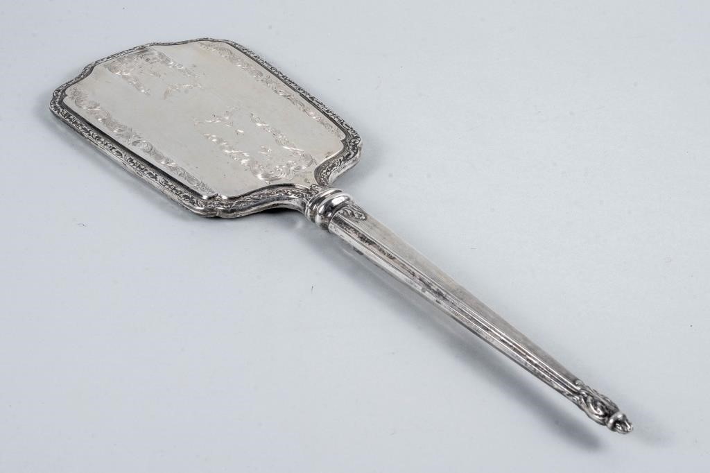 LARGE STERLING HAND MIRROR