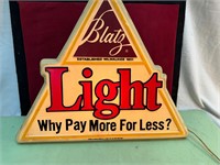 *BLATZ LIGHT BEER 1979 LIGHT UP SIGN - WORKS