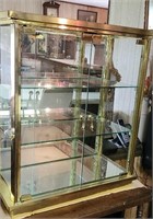 Table top Showcase - 2 door brass and glass