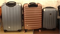 (3) Hard Sided Suitcases