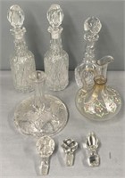 Cut Glass Decanters Lot Collection