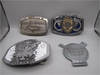 Lot of 4 U.S Navy Military Belt Buckles