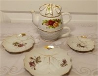 Royal Albert Old Country Rose Teapot MSRP $80 & 3