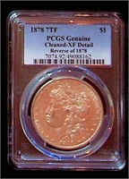 1878 Morgan 7TF Silver Dollar, Graded