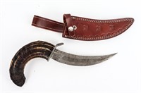 Knife Hand Made Custom W/ Damascus Blade