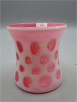 VTG Cranberry polka dot / coin dot sm vase