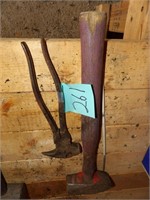 Large hammer , fence tool