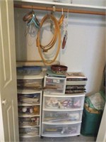 Large lot of knitting supplies Etc in closet