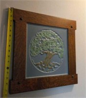 Rookwood Tree of Life tile Oak framed