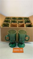 Libbey Juniper Green Pedestal Mugs