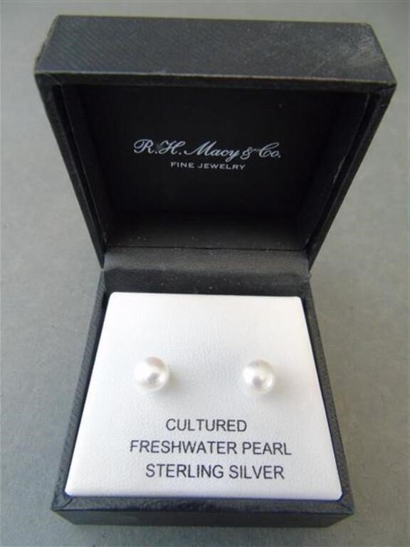 Cultured Freshwater Pearl Sterling Silver Earrings