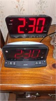 Pair of Large Number Alarm Clocks, 
Electric