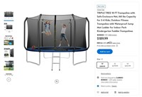 E6644  Triple Tree Trampoline with Enclosure Net