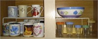 Items in 4 upper kitchen cabinets