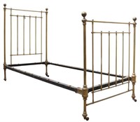 FRENCH BRASS & GILT IRON BED