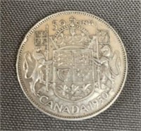 1950 Canada Silver 50 Cent piece