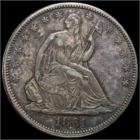 1861 Seated Half Dollar CLOSELY UNCIRCULATED