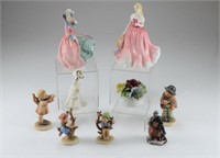 Tray of assorted porcelain figures