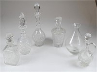 Tray of cut glass decanters