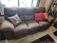 Brown Micro Suede Reclining Couch