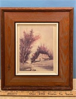 Framed Lithograph by M. Lenoir - Patchwork (14"