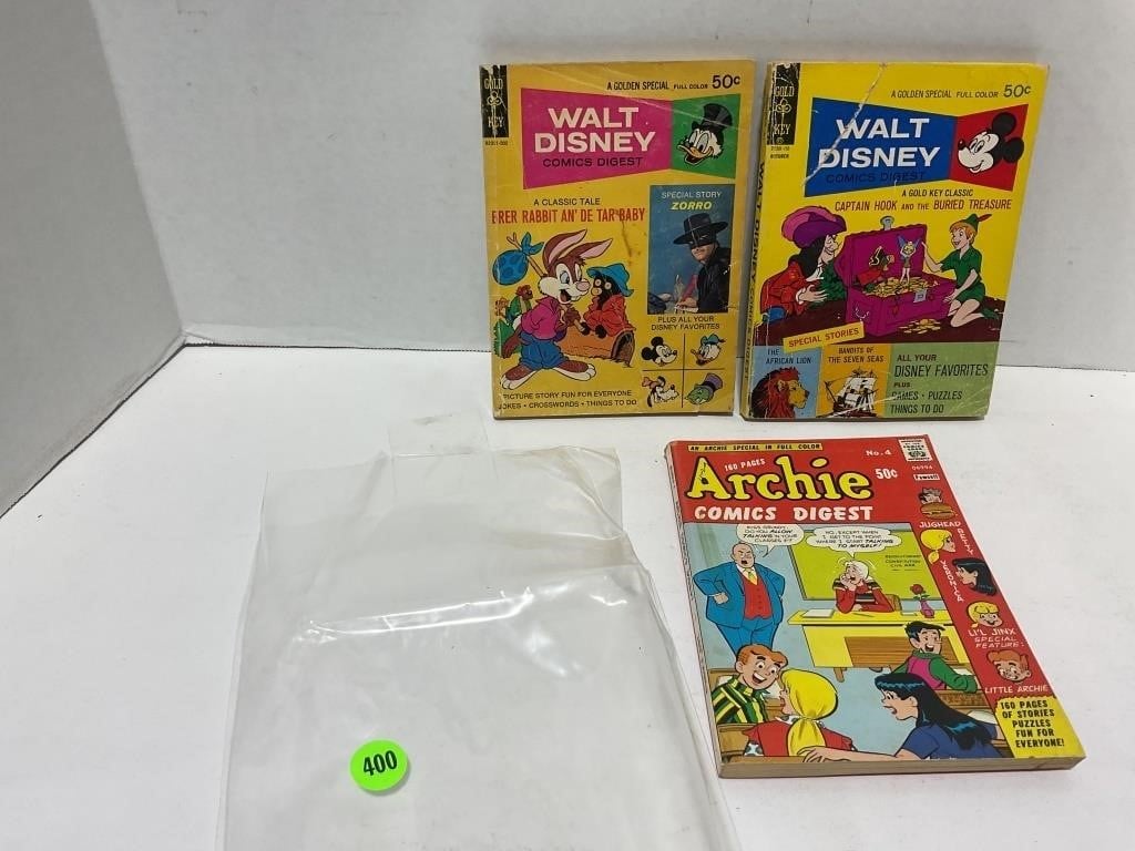 Gold, key and Archie comic books