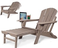 FOOWIN HDPE Adirondack Chair with Ottoman