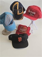 VTG HATS-MALBORO,FOLGERS,PANTHERS,W VIRGINIA AND