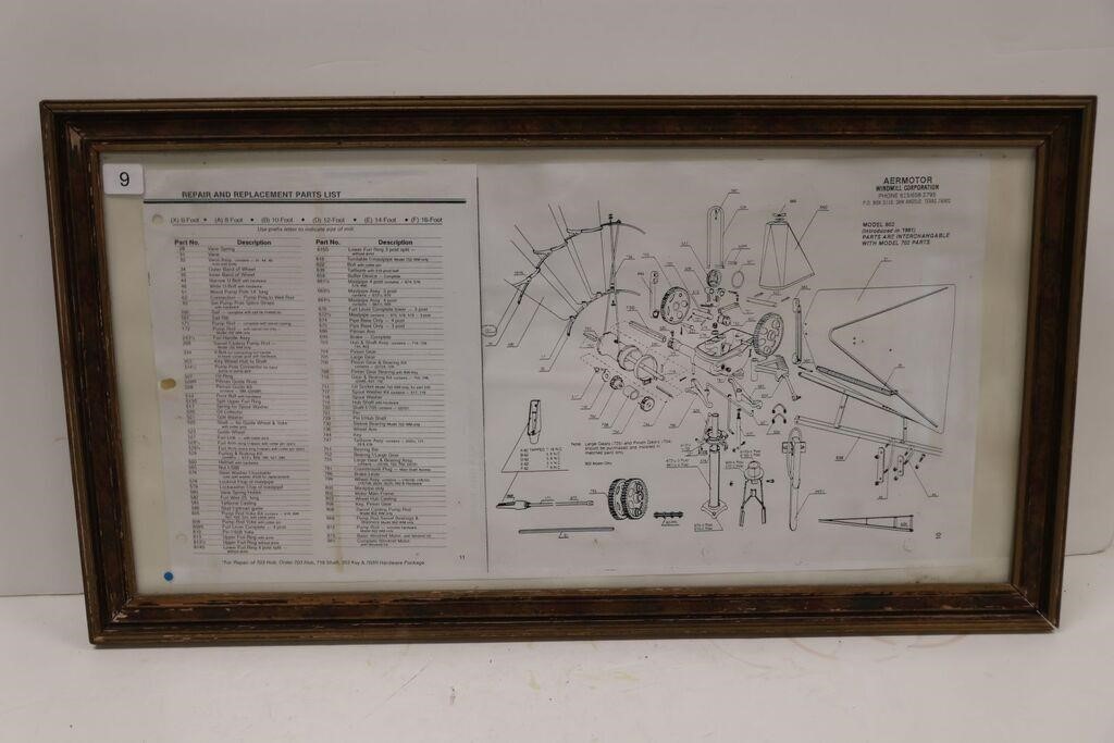 FRAMED AERMOTOR WINDMILL REPLACEMENT PARTS LIST