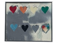 JIM DINE Eight Hearts Pop Art Lithograph